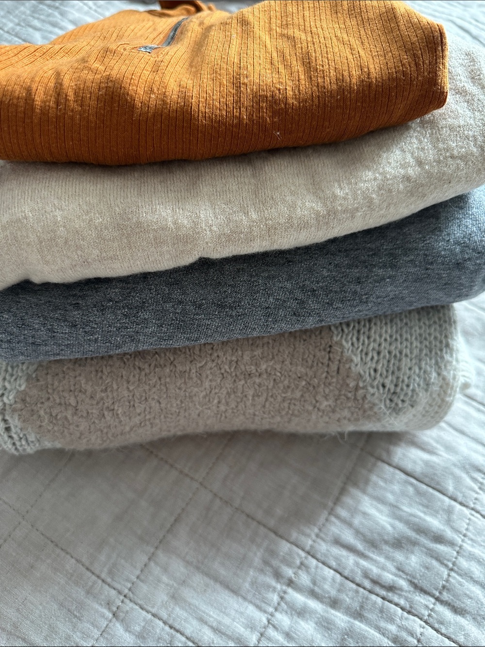 Turtleneck Sweater — Cream & Tan